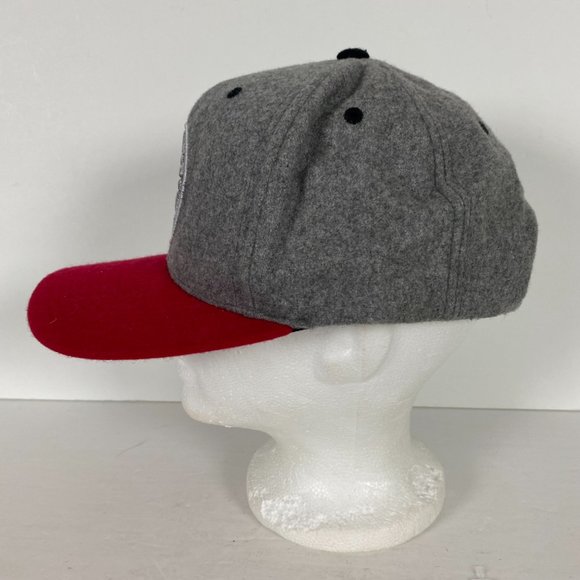 Toronto Raptors Mitchell & Ness Wool Blend Snapback Hat Cap Mens Gray Red NBA - Picture 2 of 7